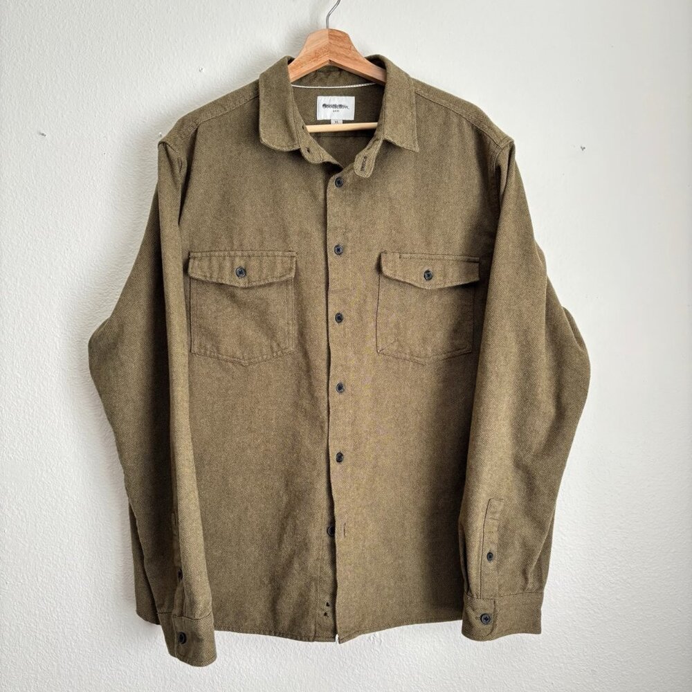 Goodfellow & Co Mens Casual Green Flannel Shirt – XL